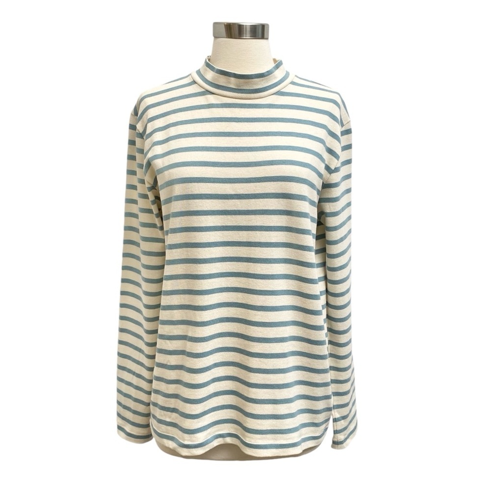 YMC Long Sleeve Striped Mock Neck Top